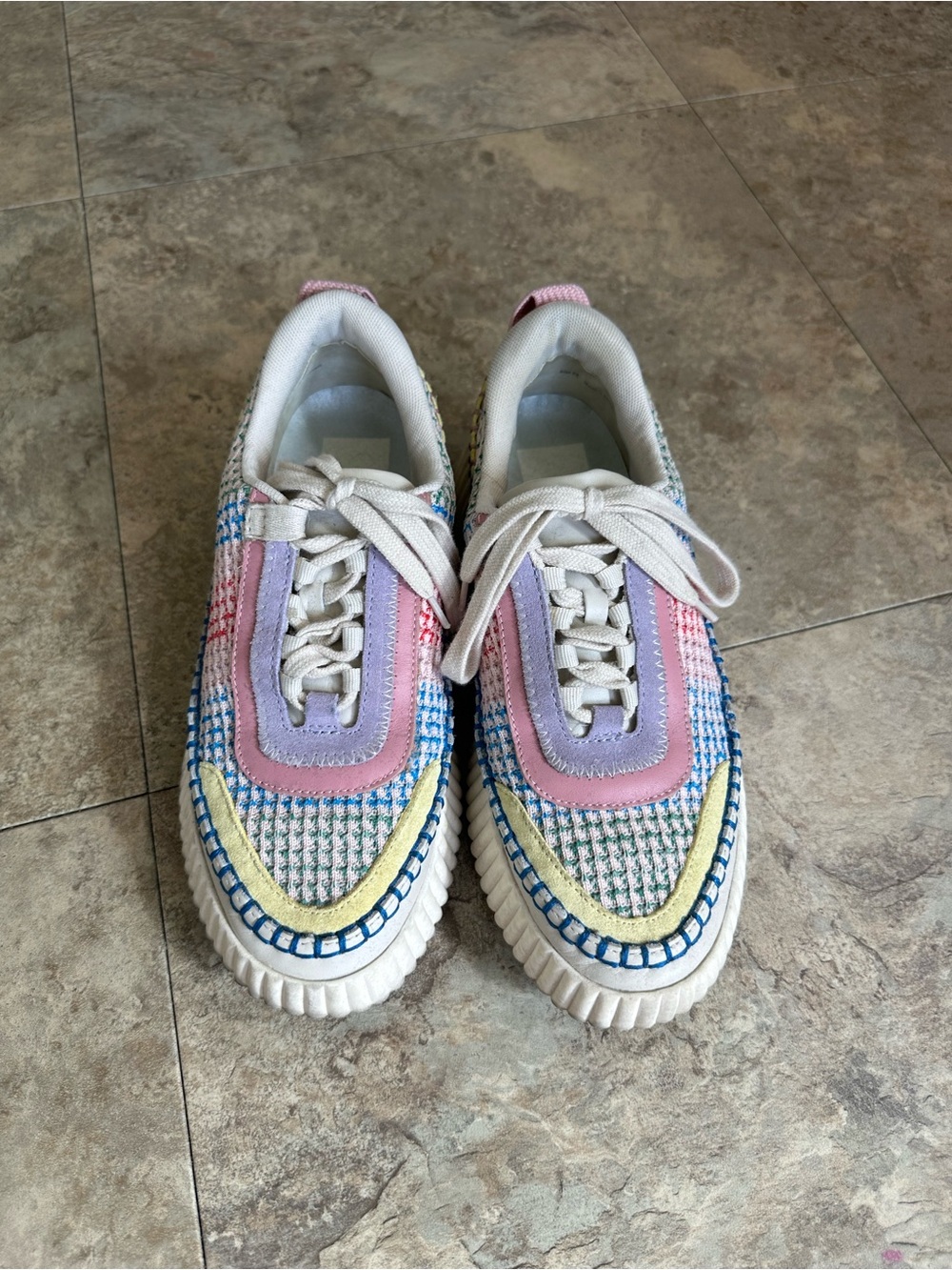 Dolce Vita Pastel Woven Low-Top Sneakers - Pink, Lavender & Yellow